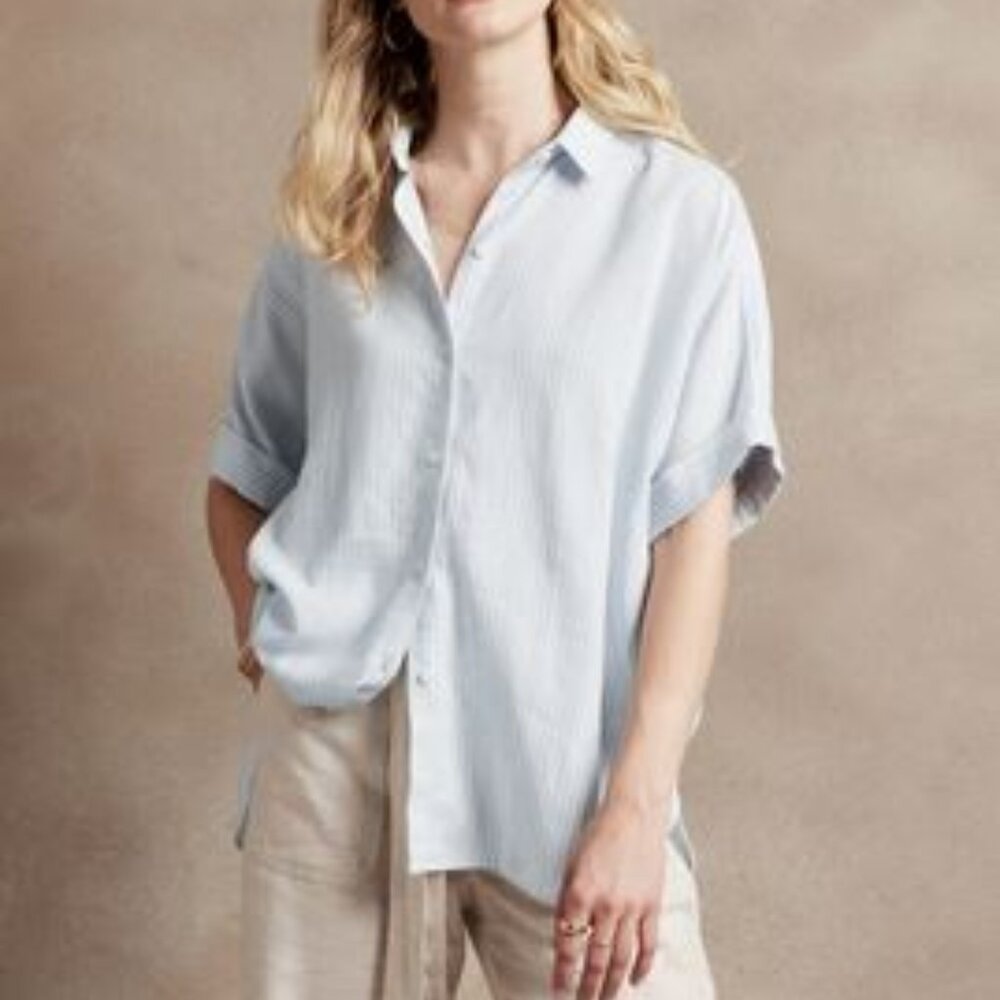 NWT Banana Republic Oversized linen-rayon shirt, size XS